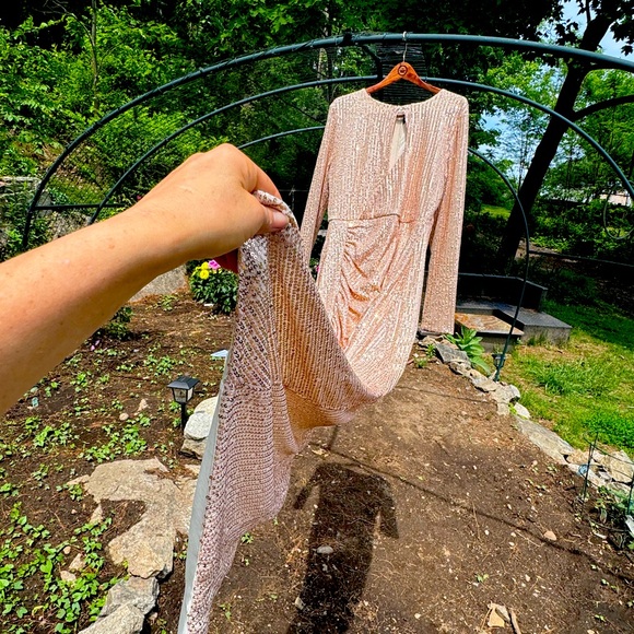 PROM Sequin CHAMPAGNE DRESS - Picture 11 of 14